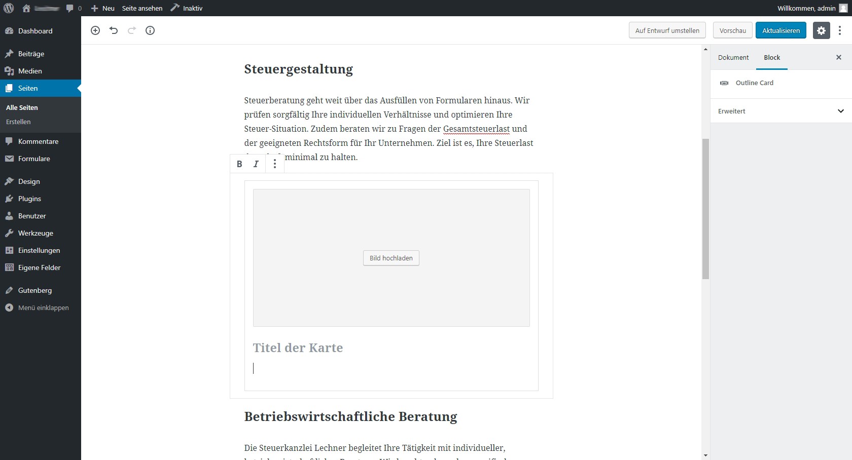 WordPress Editor Gutenberg - Outline GmbH